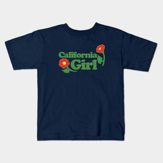 California Girl Kids T-Shirt by bubbsnugg